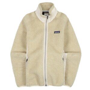 Patagonia Women's Medium Retro Vintage Jacket Deep Pile Sherpa Fleece Beige